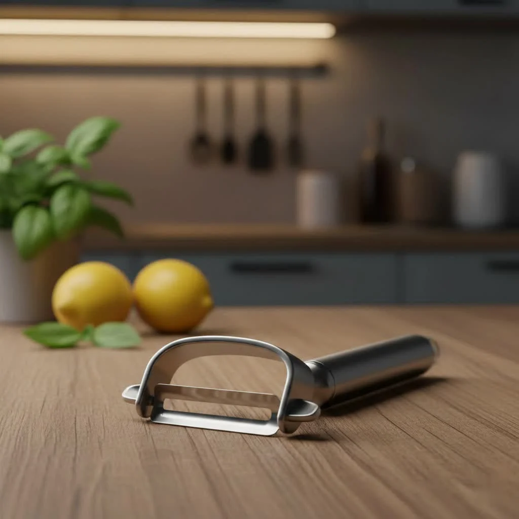 Victorinox potato peeler peeling a potato