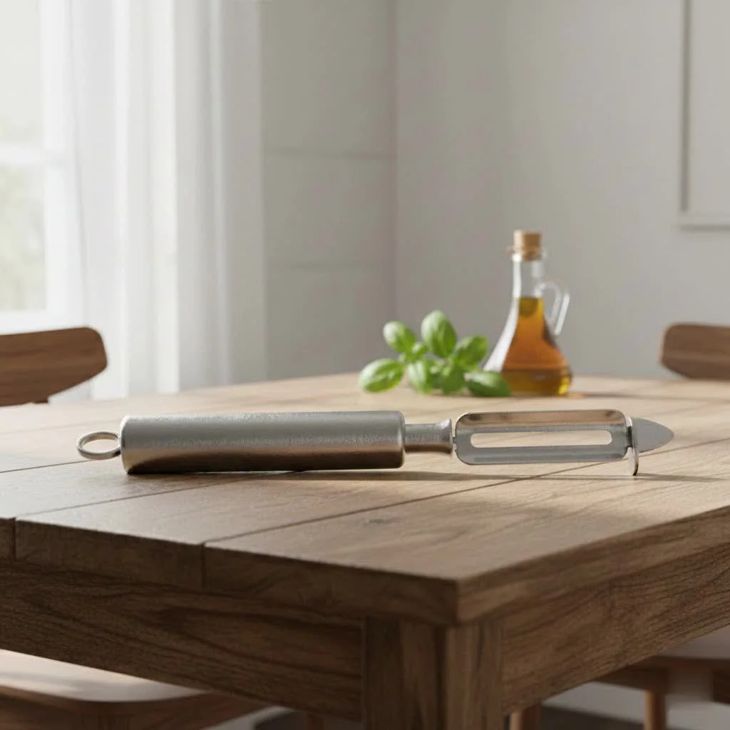 Rex potato peeler with a potato